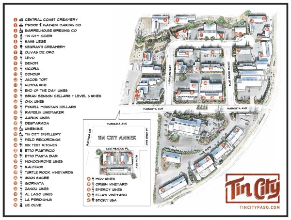 Image of a map of Tin City.