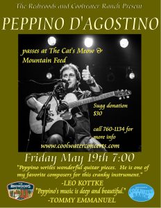 Flyer for the Peppino D'Agostino coolwater ranch concert