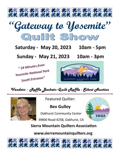 Image of the flyer for the SMQA's quilt show. 