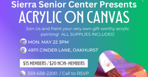 Header for the sierra senior center acrylic on canvas event