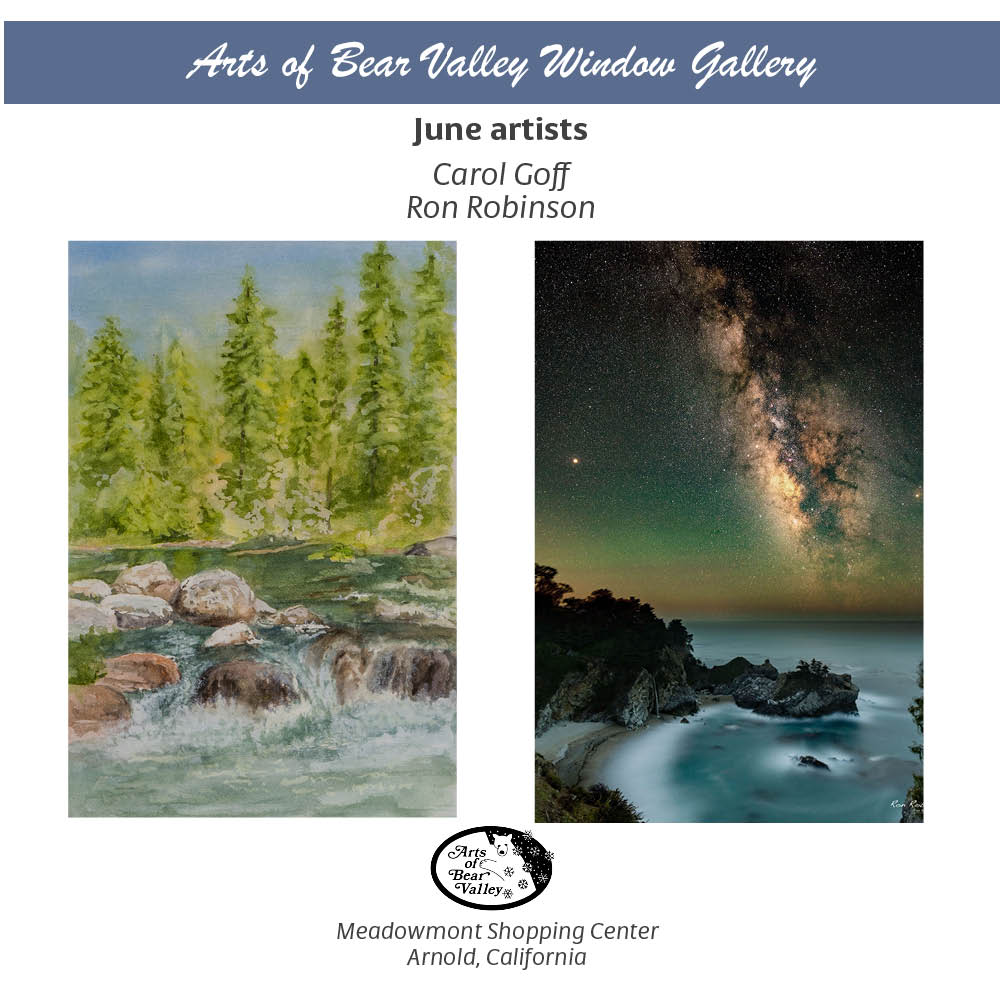 Flyer for the arts of bear valley window gallery june artists 