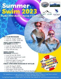 Image of the flyer for the summer swim classes.