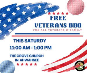 Image of the flyer for the Veterans' BBQ.