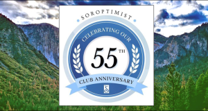 Image of the Soroptimist logo against a background of Yosemite.