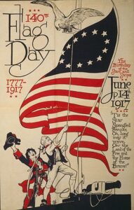 Image of a vintage poster about Flag Day. 