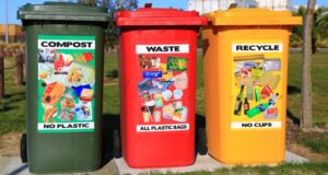 Image of three trash bins.
