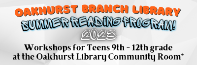 image of a header for the oakhurst branch library summer reading program