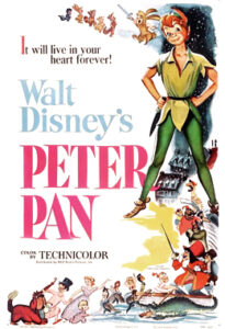 Image of the 1953 movie poster for Peter Pan.