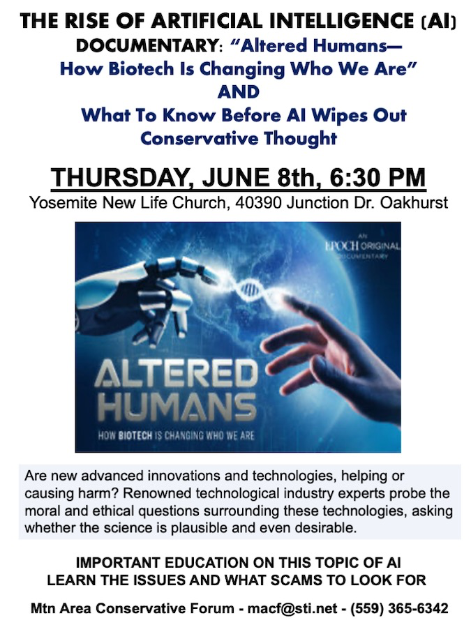 Flyer for the rise of AI documentary