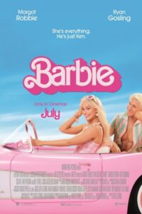 Image of the movie poster for Barbie.