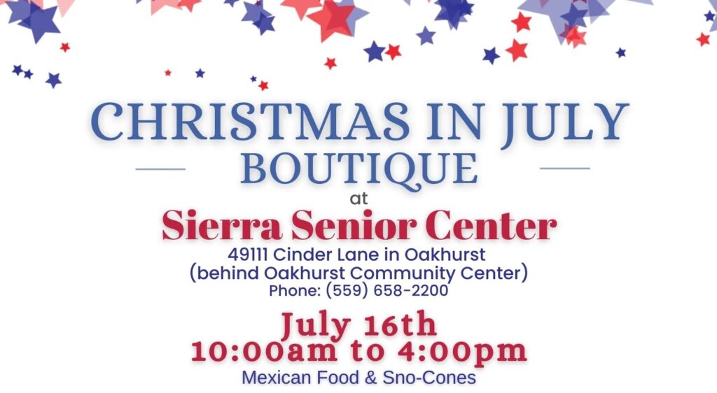 Christmas In July Boutique At The Sierra Senior Center