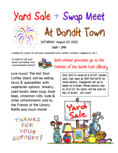 image of a flyer for the yard sale swap meet at bandit town