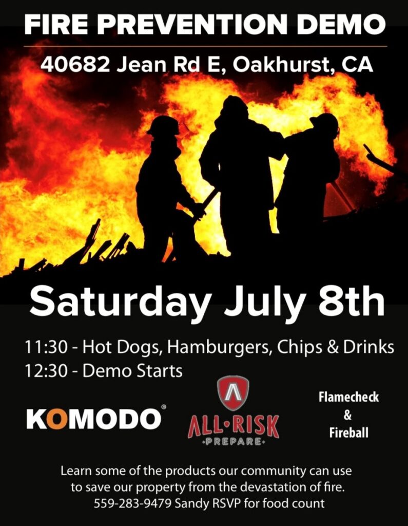 image of a flyer for the fire prevention demo