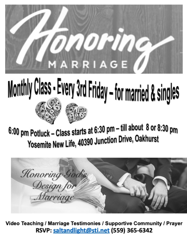 image of a flyer for the honoring marriage event