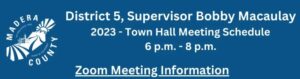 image of a header for the district 5 madera town hall