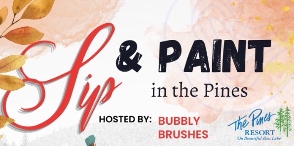 image of a flyer for sip and paint in the Pines