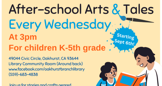 image of a flyer for the after school arts and tales