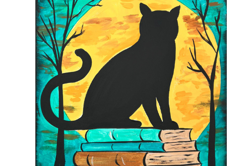 image of a black cat painting