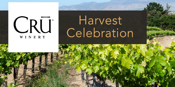 image of a flyer for the CRU winery harvest celebration event