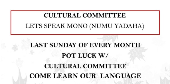 North Fork Rancheria Presents Cultural Committee "Let's Speak Mono"