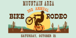 image of a flyer for the pedal forward mountain area bike rodeo