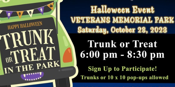 image of a flyer for the trunk or treat in the park