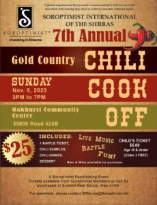 Image of a flyer for the Soroptimist 7th Annual chili cook-off