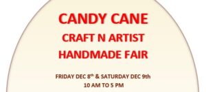 image of a header for the candy cane craft n artist fair