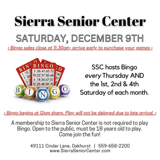 Bingo At The Sierra Senior Center