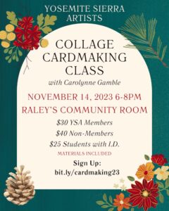 image of a flyer for collage cardmaking class
