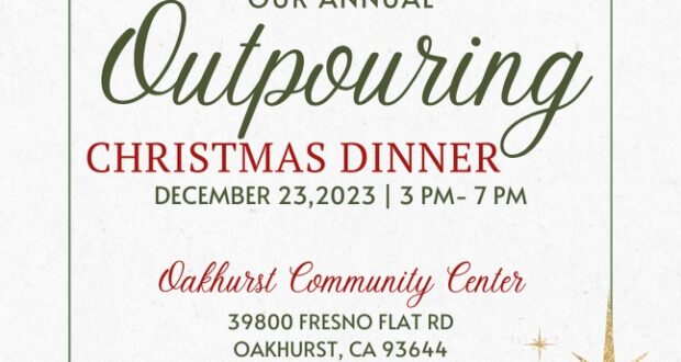 image of a flyer for the outpouriong christmas dinner