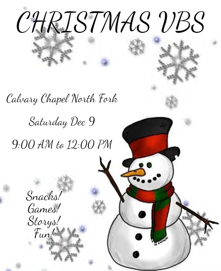 image of a flyer for the christmas vbs at the calvary chapel