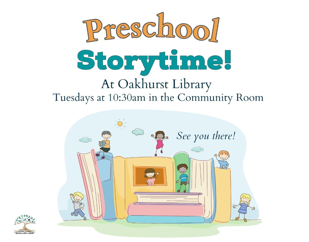 Image of a flyer for the Preschool storytime