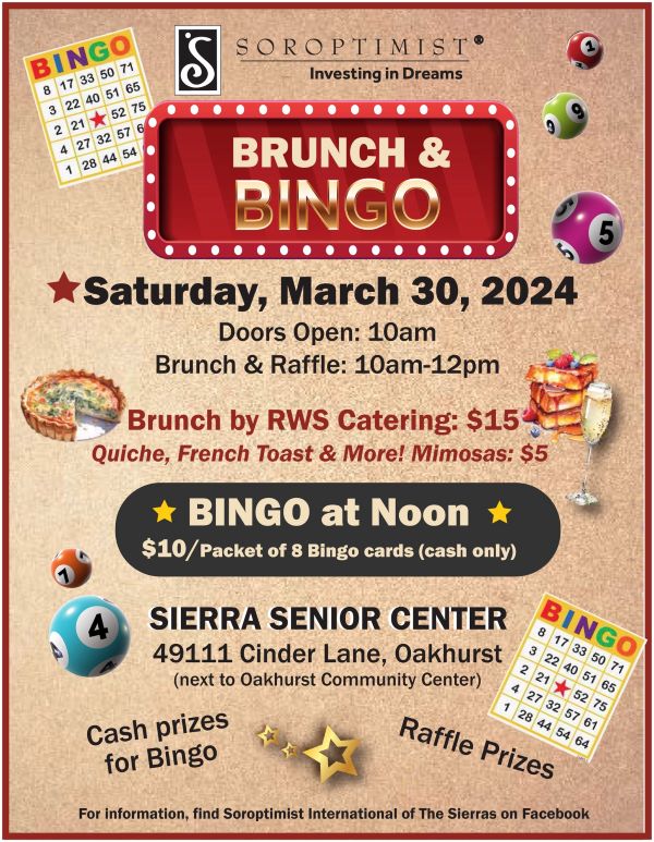 image of a flyer for the brunch and bingo