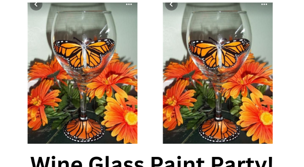 image of a wine glass paint party