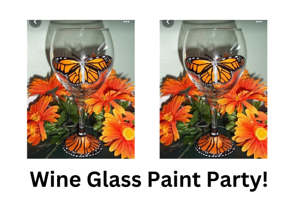 image of a wine glass paint party