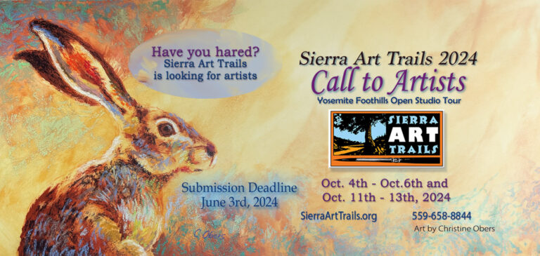Promotional poster for Sierra Art Trails showcasing local artists and their work.