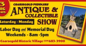 Image of a flyer for the Coarsegold Peddlers antique and collectible show
