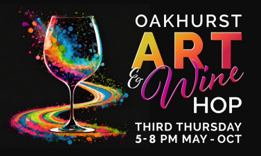 Image of a flyer for Oakhurst Art Wine Hop