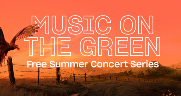 image of a flyer for Music on the green. artwork done by Gray Rule