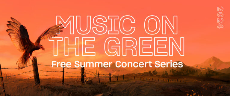 image of a flyer for Music on the green. artwork done by Gray Rule