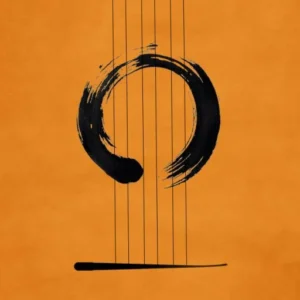 Yosemite Songwriting Retreat logo, guitar strings with a painted almost-closed circle