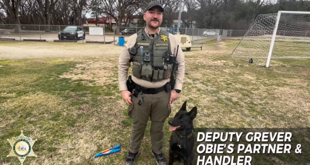 Image of Deputy Grever with K-9 Obie