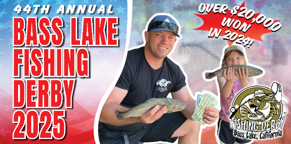 Image of a flyer for the 44th annual bass lake fishing derby