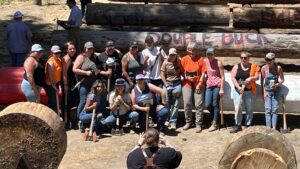 Women’s ax throwing contestants at the 65th Loggers Jamboree