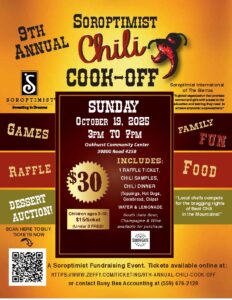 9th Annual Soroptimist Chili Cook-Off flyer