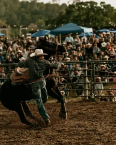 Cowboy competes in the Coarsegold Rodeo
