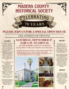 Madera County Museum to Hold Free Open House