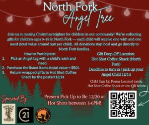 Angel Tree at Hot Shot Coffee in North Fork