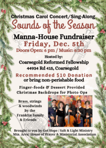 Manna House Of Oakhurst Fundraiser: Sounds of the Season